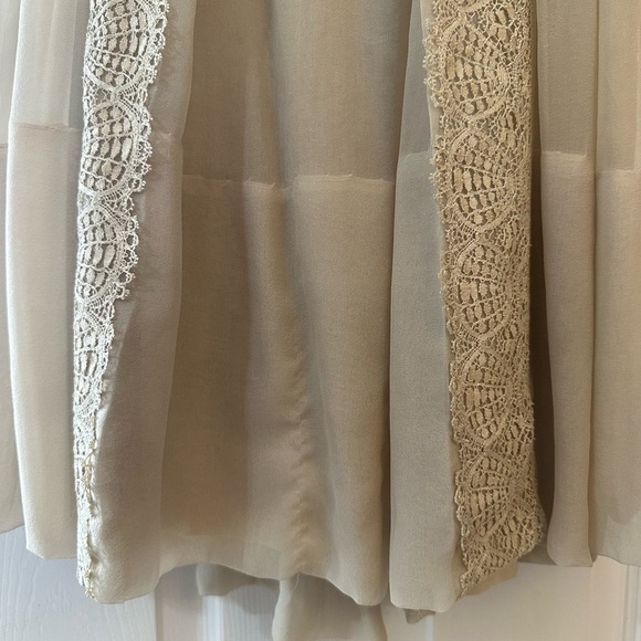 VTG Tulle and Lace Beige Midi Dress With Slip Size 4 - Picture 13 of 13